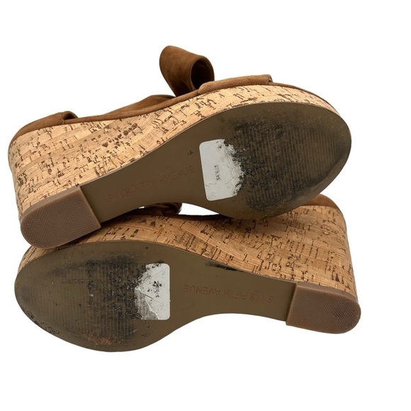 Saks Fifth Avenue McKenna Suede Platform Wedge Sandals - Picture 6 of 9